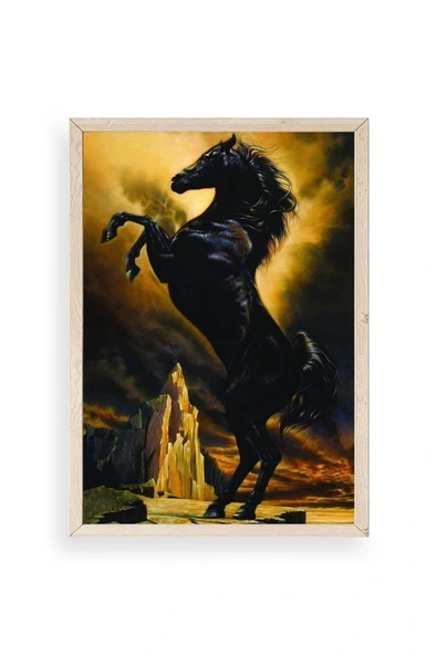 At Ahşap Çerçeveli Tablo 50 x 70 ürün görseli 1