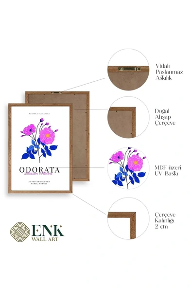 Çiçek Ahşap Çerçeveli Tablo 30 x 42 - Resim 4