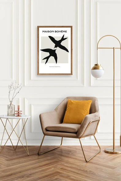 Kuşlar Ahşap Çerçeveli Tablo 50 x 70 - Resim 2