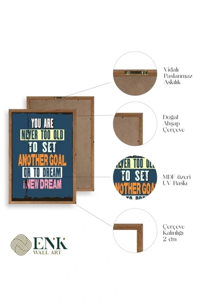 Motto Ahşap Çerçeveli Tablo 23 x 30 - Resim 5