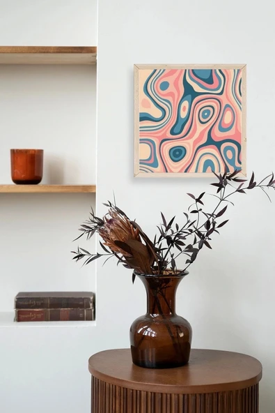 Soyut Ahşap Çerçeveli Tablo 50 x 50 - Resim 3