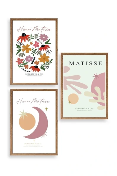 Matisse Üçlü Ahşap Çerçeveli Tablo 23 x 30 ürün görseli 1