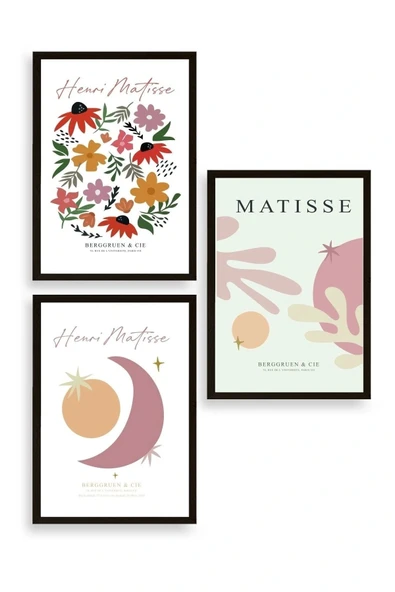 Matisse Üçlü Ahşap Çerçeveli Tablo 50 x 70 ürün görseli 1