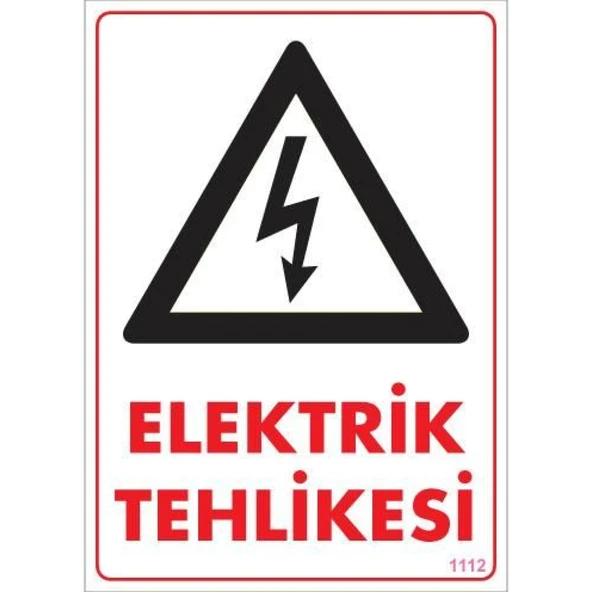 Elektrik Tehlikesi Uyarı Levhası 25x35 KOD:1112 ürün görseli 1