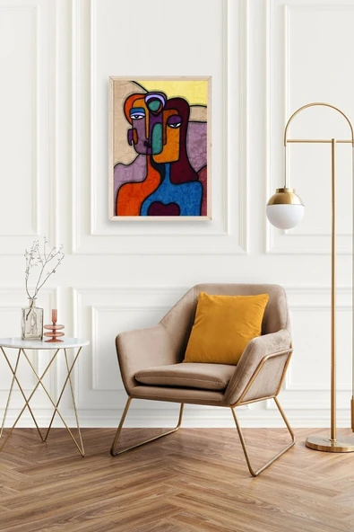 Soyut Kadın Ahşap Çerçeveli Tablo 30 x 42 - Resim 2