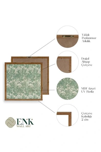 Çiçek Ahşap Çerçeveli Tablo 50 x 50 - Resim 4