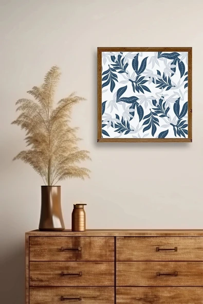 Yaprak Ahşap Çerçeveli Tablo 50 x 50 - Resim 2
