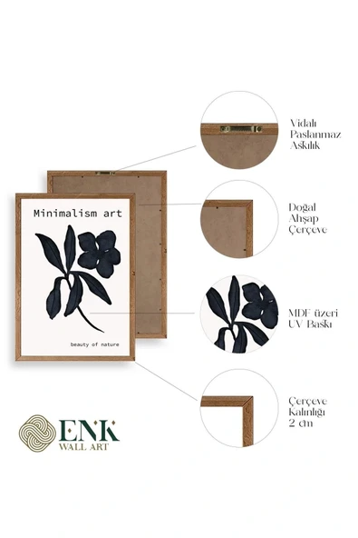 Çiçek Ahşap Çerçeveli Tablo 50 x 70 - Resim 4
