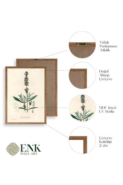 Yaprak Ahşap Çerçeveli Tablo 50 x 70 - Resim 4