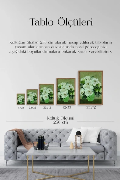 Çiçekler Ahşap Çerçeveli Tablo 30 x 42 - Resim 5