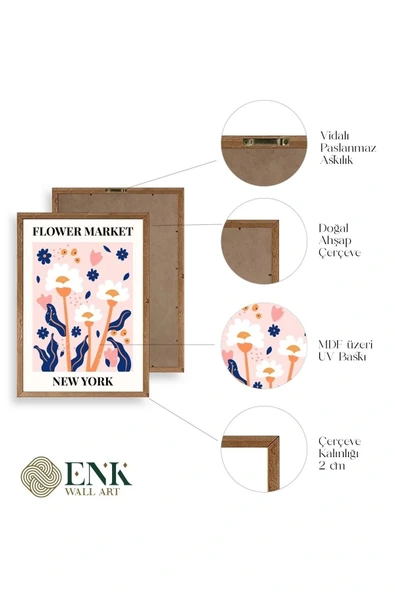 Çiçek Ahşap Çerçeveli Tablo 23 x 30 - Resim 4