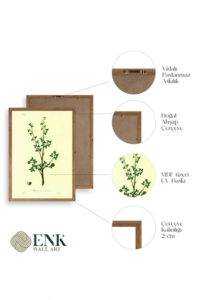 Yapraklar Ahşap Çerçeveli Tablo 30 x 42 - Resim 4