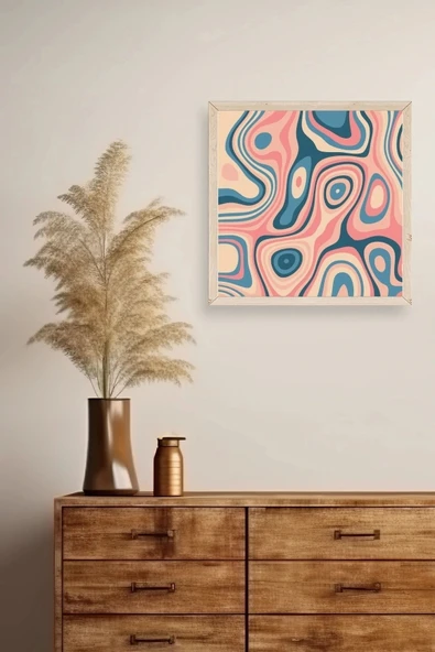 Soyut Ahşap Çerçeveli Tablo 50 x 50 - Resim 2