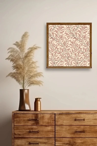 Yaprak Ahşap Çerçeveli Tablo 42 x 42 - Resim 2