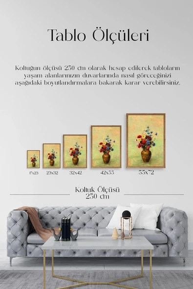 Vazoda Çiçek Ahşap Çerçeveli Tablo 50 x 70 - Resim 5