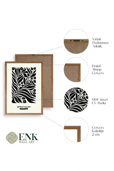 Soyut Ahşap Çerçeveli Tablo 50 x 70 - Resim 4