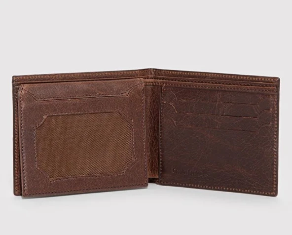 Mavi Mühür Logo Hakiki Deri Cüzdan - Resim 3