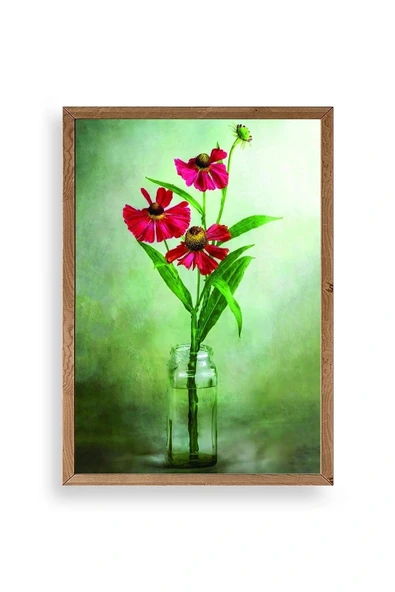 Çiçekler Ahşap Çerçeveli Tablo 23 x 30 ürün görseli 1