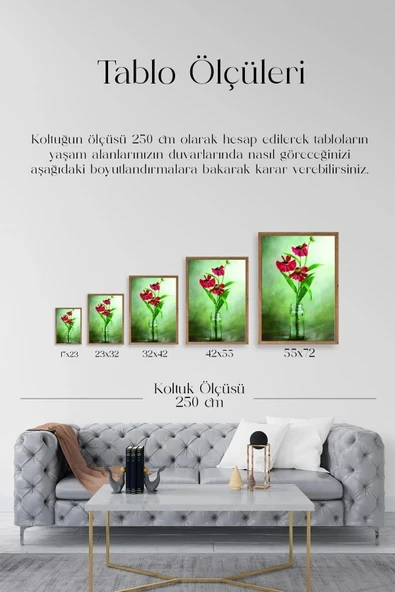Çiçekler Ahşap Çerçeveli Tablo 23 x 30 - Resim 5