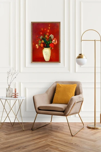 Vazoda Çiçek Ahşap Çerçeveli Tablo 23 x 30 - Resim 2