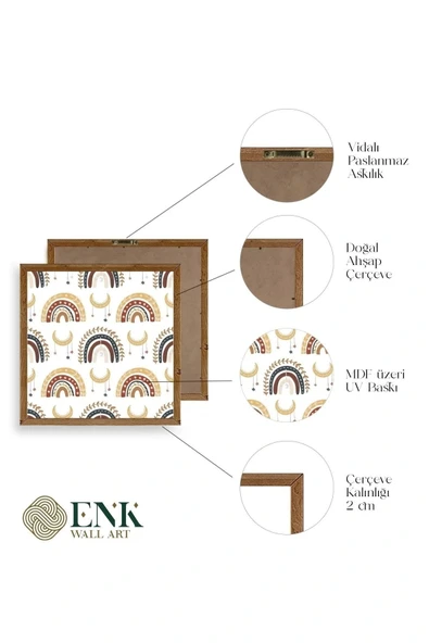 Gökkuşağı Ahşap Çerçeveli Tablo 50 x 50 - Resim 4