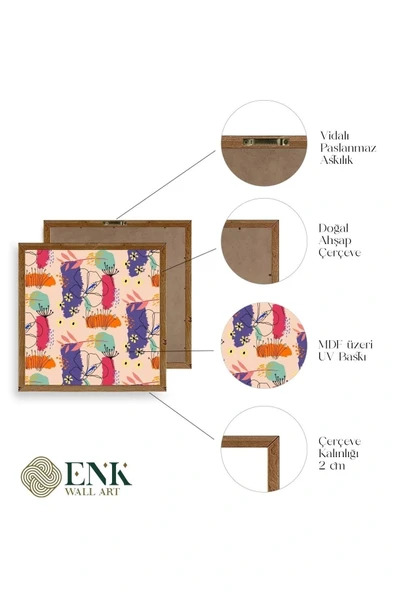 Modern Ahşap Çerçeveli Tablo 50 x 50 - Resim 4