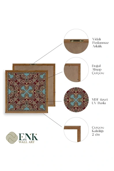 Desen Ahşap Çerçeveli Tablo 42 x 42 - Resim 4