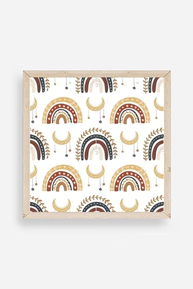 Gökkuşağı Ahşap Çerçeveli Tablo 50 x 50 ürün görseli 1
