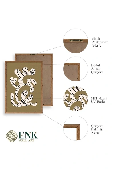 Soyut Ahşap Çerçeveli Tablo 50 x 70 - Resim 4