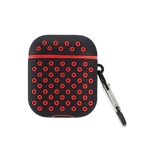 Airpods 3 (3.nesil) Spor Delikli Kılıf - Siyah-kırmızı ürün görseli 1