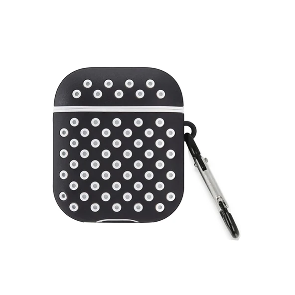 Airpods 2 (2.nesil) Spor Delikli Kılıf - Siyah-beyaz ürün görseli 1