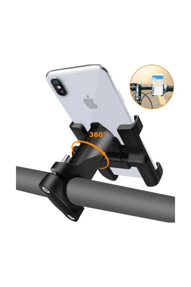 Alüminyum Gövdeli Metal Gidon Bağlantılı Motosiklet Telefon Tutucu 7 İnç Xl - Resim 2
