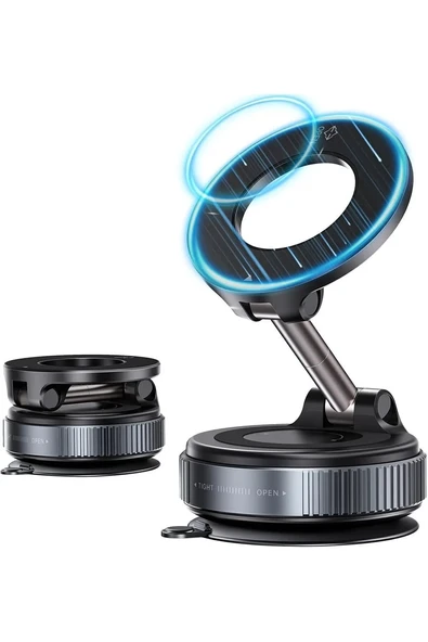 360 Dönebilen Ayarlanabilir Araç Içi Tutucu Kullanılabilen Vakumlu K007 Magsafe Telefon Tutucu ürün görseli 1
