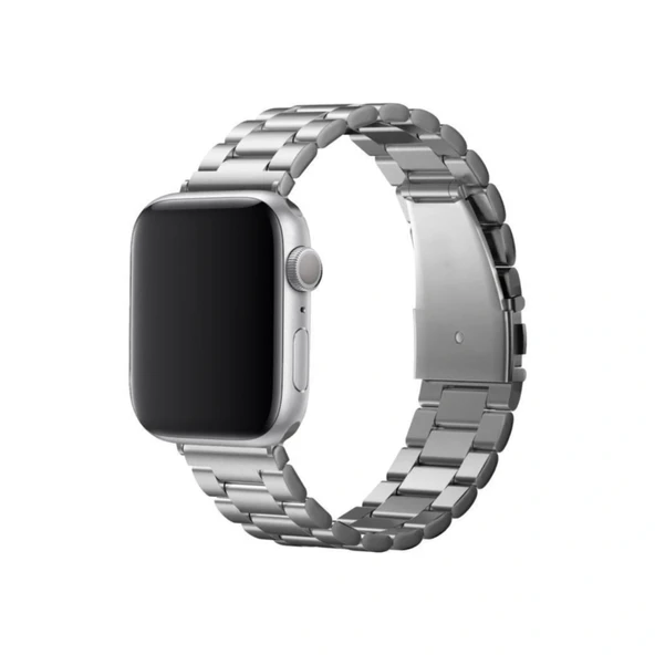 Apple Watch 42mm Metal Baklalı Kordon - Gümüş - Resim 2