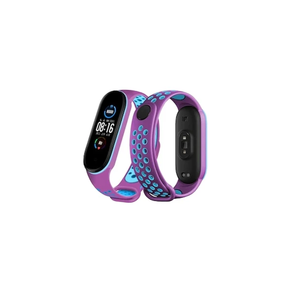 Xiaomi Mi Band 4 Spor Delikli Kordon - Mor-mavi ürün görseli 1