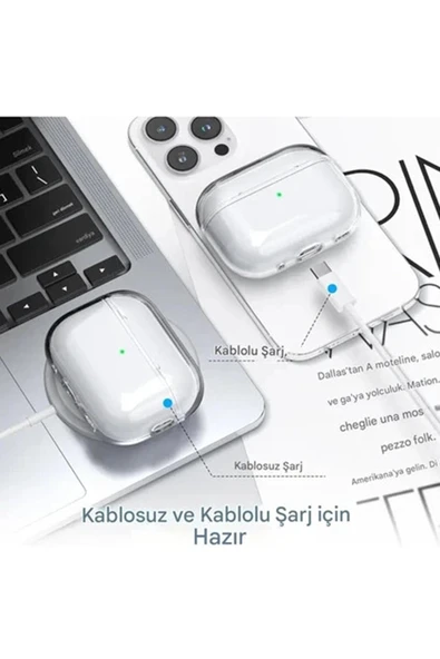 Airpods Pro 3. Nesil İle Uyumlu Şeffaf Cyrstal Clear Ultra Berrak Kılıf ( Kulaklık Değildir ) - Resim 3