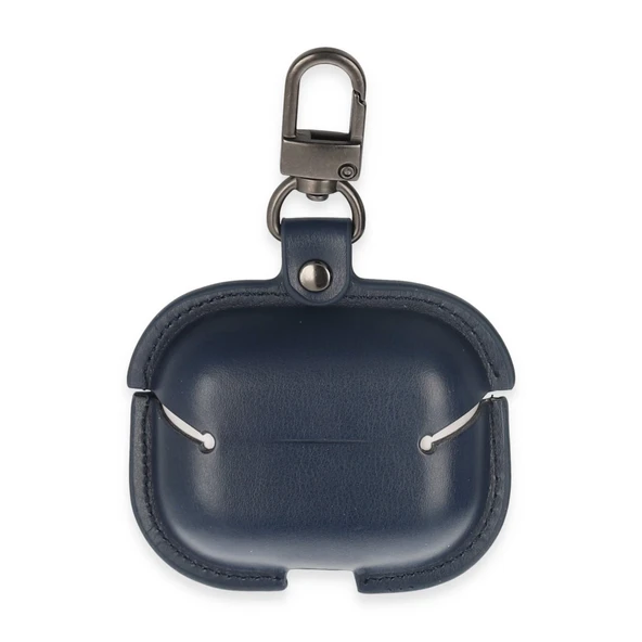 Airpods Pro 2 (2.nesil) Çanta Deri Kılıf - Lacivert - Resim 2