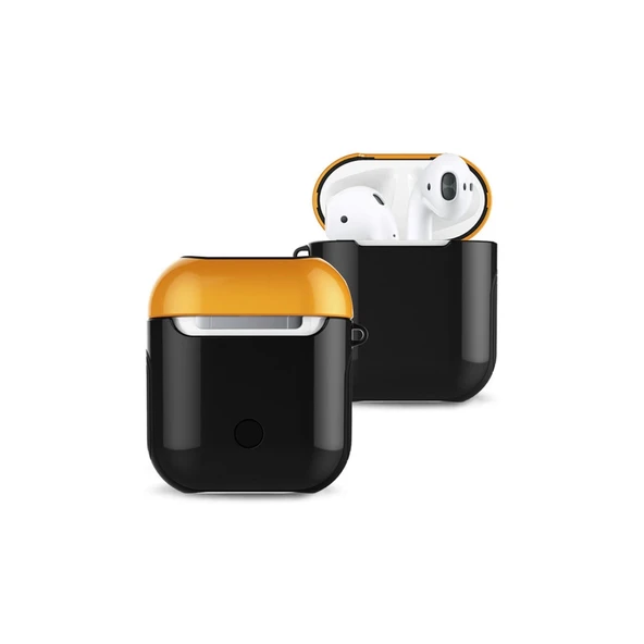 Airpods 2 (2.nesil) 3in1 Kılıf - Siyah-sarı ürün görseli 1