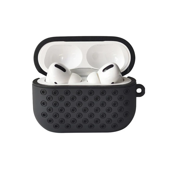 Airpods Pro 2 (2.nesil) Spor Delikli Kılıf - Siyah-siyah ürün görseli 1