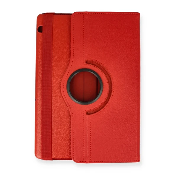 Huawei Mediapad T5 10 Kılıf 360 Tablet Deri Kılıf - Kırmızı - Resim 2