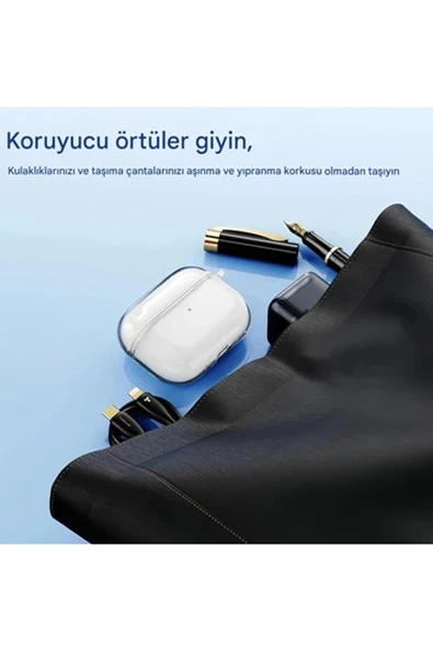 Airpods Pro 3. Nesil İle Uyumlu Şeffaf Cyrstal Clear Ultra Berrak Kılıf ( Kulaklık Değildir ) - Resim 5