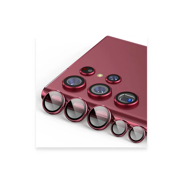 Samsung Galaxy S23 Ultra Valdez Metal Kamera Lens - Kırmızı ürün görseli 1