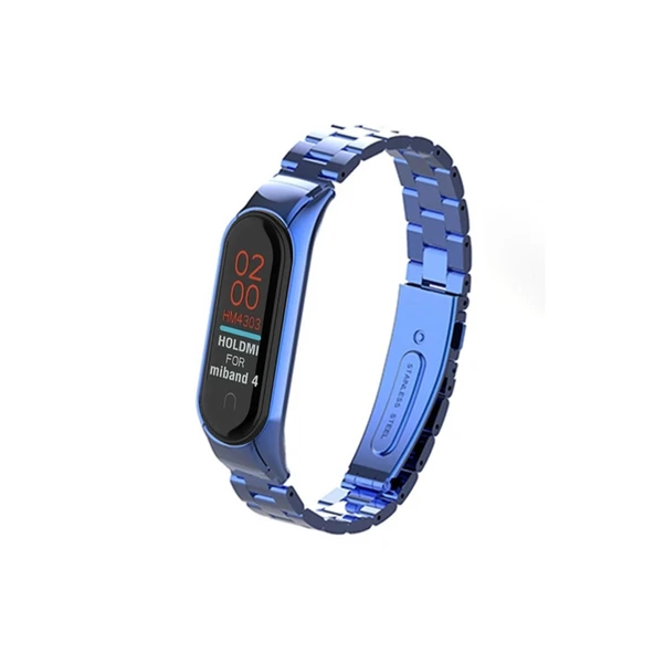 Xiaomi Mi Band 4 Metal Baklalı Kordon - Mavi ürün görseli 1