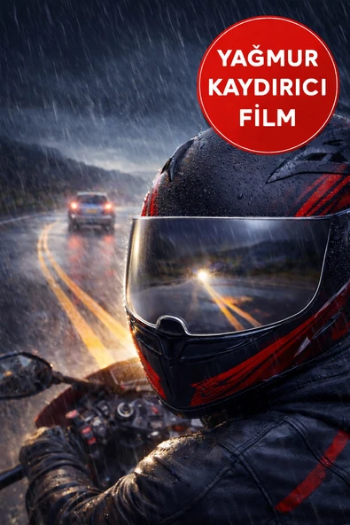 Motosiklet Kaskı Yağmur Kaydırıcı Film – Anti Sis Şeffaf Vizör Cam Koruyucu - Resim 3