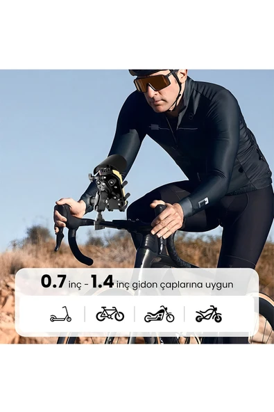 Gidon Bağlantılı Güneş Ve Yağmur Korumalı 360° Derece Ayarlanabilir Motosiklet Bisiklet Telefon Tutucu - Resim 5