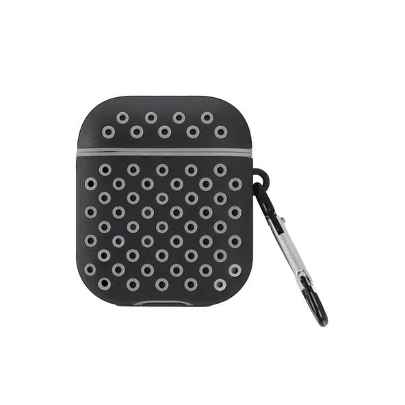 Airpods 2 (2.nesil) Spor Delikli Kılıf - Siyah-gri ürün görseli 1