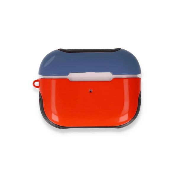 Airpods Pro (1.nesil) 3in1 Kılıf - Kırmızı-lacivert - Resim 2