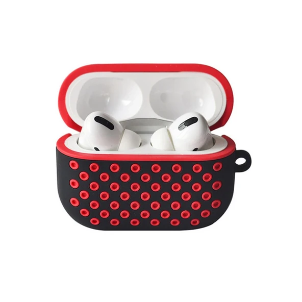 Airpods Pro 2 (2.nesil) Spor Delikli Kılıf - Siyah-kırmızı ürün görseli 1