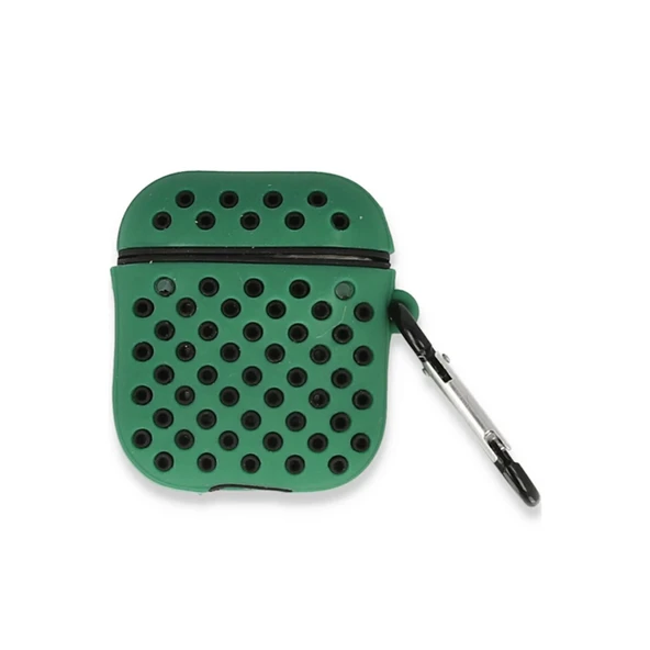 Airpods 2 (2.nesil) Spor Delikli Kılıf - Yeşil-siyah ürün görseli 1