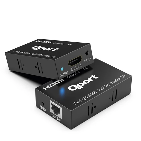 QPORT Q-HEX3 Cat5e/Cat6 60metre HDMI Extender - Resim 2